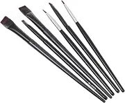 IWOWHERO 6pcs Professional Makeup Brush Set Dual-use Eyebrow Eyeliner Brush Flat Oblique Sturdy Wood Handle Safe for Skincare