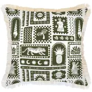 Cushion Cover-Coastal Fringe-Naxos Eucalyptus-60cm x 60cm