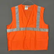 New VizGuard by Spiewak 2XL XXL Florescent Orange Vest 3M Reflective Class 2