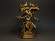 Indian Brass Tree Krishna Hindu Idol statue ideal for gifting or for office home