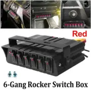 Car 6 Gang Rocker Switch Panel Toggle Controller Box 12V for Truck JEEP Offroad