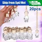 20PACK Skull Empty Glass Fragrance Bottle Car Hanging Diffuser Air Freshener AU