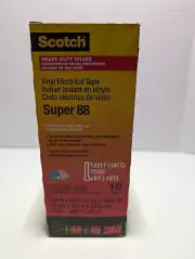 10 Rolls 3M Scotch Vinyl Electrical Tape Super-88, 3/4 in x 66 ft 22 yd