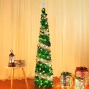 5 Ft Pop up Christmas Tree, 8 Modes 50 Warm Lights Dual Color Change &Timer Home