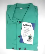 Radnor 64054974 Green Cotton Fire Retardant Cape Sleeve Snap Front Closure 2XL