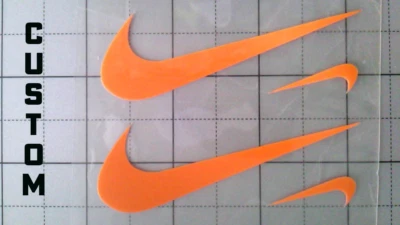48 PIECE 3" + 1" INCH Nike Swoosh Iron-On Transfers: Set - Orange