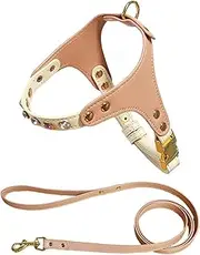 IUOUTG Pink Lightweight Dog Harness and Leash Set for Puppies Cats Bling Adjustable Pet Vest Chest Strap Escape Proof No-Choke