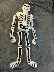 Glow In The Dark Posable Skeleton Body Pillow Halloween Decor Plush 55” NEW