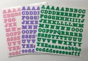 Creative Memories LARGE ABC/123 Stickers BOLD font Light PURPLE, PINK or GREEN