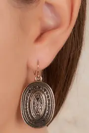 Inscribed Oval Hook Earrings--ADO-AEC-1108