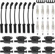 8PCS Square Ignition Coil+Spark Plug+Wires 12611424 For Silverado 1500 Tahoe Compatible For GMC Car Accessories