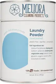 Meliora Cleaning Products Laundry Powder Detergent (128 HE Loads), Unscented