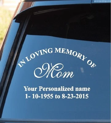 In Loving Memory MOM window decal sticker In loving memory