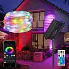 Outdoor Solar LED Strip Lights Music Sync Bluetooth RGB Room Light with Remote