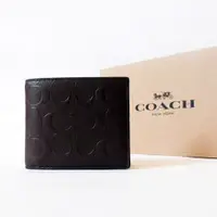 在飛比找蝦皮購物優惠-美國專櫃正品 COACH LOGO壓紋皮革短夾 F75371