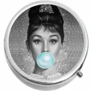 Audrey Hepburn Bubble Medicine Vitamin Pill Box