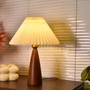 Wooden Bedside lamp, White Folding lamp Shade, 15.8" Umbrella Table lamp, Sui...