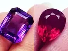 Natural Red Ruby & Violet Amethyst 8 to 10Ct Pair Loose Gemstone Certified LM261