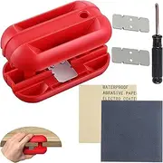 KEWAYO Edge Banding Trimmer with Tungsten Carbide Blades - Professional Quad Trimmer for PVC, Melamine, Wood Veneer - Double-Sided Manual Edge Trimming Tool (Red)