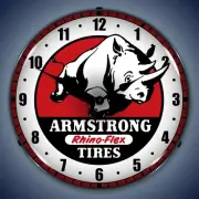 Armstrong Tire Wall Clock, LED Lighted