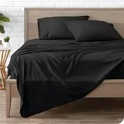 Sheet Set - 1800 Ultra-Soft Microfiber Bed Sheets - Double Brushed King Black