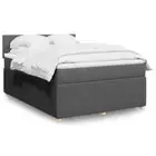 Box Spring Bed with Mattress Light Grey Double Fabric vidaXL