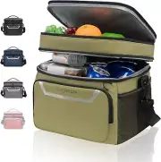 Everfun Small Cooler Bag Insulated Beach Cooler Lunch Bag for Men 24 Can (Green)