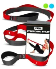 Stretching Strap with Loops - Non Elastic Stretch Band for 10 Loops - Red