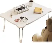TOMVAES Folding Bed Table, White, 60 x 40 x 35 CM, Contemporary Style, Multipurpose (Writing, Reading, Meals, Computing), Large Size, Desk