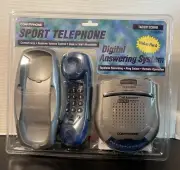 ConAir Sport Landline House Phone w/ Digital Answering Machine Corded- Blue- New