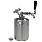 64oz Pressurized Mini Beer Keg Growler Stainless Steel Dispenser 2L & Tap Faucet
