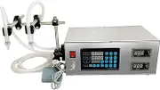Liquid Filling Machine, Bottle Filler Machine with Foot Pedal, Digital Control Stainless Steel Bottle Filling Machine, Liquid Filler for Wine Perfume Juice(Double Head)