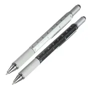 6 in 1 Metal Multitool Pen Handy Screwdriver Ruler Spirit Level 12288 SILVER