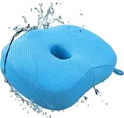 [Idle Hippo] Hot Tub Booster Seat, Weighted Hot Tub Pillow with Powerful Non-Slip Suction Cups, 4D Air Mesh Ergonomic, Booster Cushion, Quick Dry Spa Pillow for Indoor Outdoor Hot Tub (Blue)