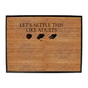 Lets Settle This Like Adults Rock Paper Scissors - Funny Novelty Doormat Man Cave Floor mat