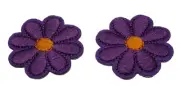 American Brand 2 each Purple Daisy w/Orange Center Iron-on Patch New Bag Ship