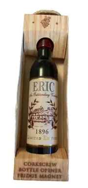 Wine cellar personalized corkscrew, bottle opener & fridge magnet- Eric Name