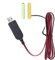 AA Battery Eliminators USB Supply - Voltage Converter Cable 5V to 3V 1m - Replace Adapter, Efficient Solution for AA Devices, USB Supply Cable Replace AA/AAA Batteries