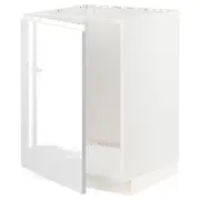 METOD base cabinet for sink, white/Voxtorp high-gloss/white, 60x60x80 cm