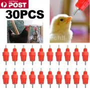 30Pcs Chicken Turkey Water Nipple Drinkers Poultry Duck Hen Bird Drinking Feeder
