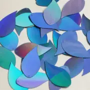 Vine Leaf Sequin 1.5" Light Blue Lazersheen Rainbow Reflective Metallic