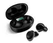 Waterproof Bluetooth-compatible 5.0 Headset with LED Display Noise Reduction Charging Box-Black - Black