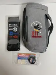911 Dispatchers Accessories Water Bottle Holder Socks and Phone Buddy - Lot of 3