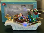 Disney Mickey & Minnie Mouse Musical Lighted Sleigh Goofy Pluto New See Video