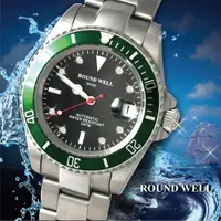 在飛比找蝦皮購物優惠-【ROUND WELL浪威錶】領航者機械腕錶 綠框 (浪威手
