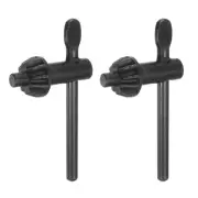 2 Pcs Chuck Key 9mm Key 11 Teeth, Fits 1/4" Chuck, 9mm (0.354") Head, Black