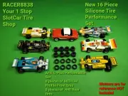 AFX G-PLUS AURORA MEDIUM profile FRONTS & REARS Upgrade Set 16 Tires HO Slot Car