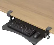 Small Keyboard Tray under Desk Pull Out with C Clamp Mount, Computer Keyboard &