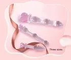 MizzZee Glass Heart-type Dildo Heart Wand Thruster Butt Anal Plug Adult Sex Toy