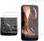 [FYDIKHN] (2 Sets 4 Pack) 2 Pack Inner Screen Protector and 2 Pack Outer Screen Protector Soft Anti-Scratch TPU Film Designed for Motorola Moto Razr 2022 (Clear)
